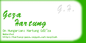 geza hartung business card